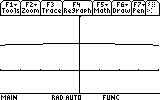 Graphing calculator display showing a plotted graph with horizontal and vertical axes, and a curve approaching a horizontal asymptote.